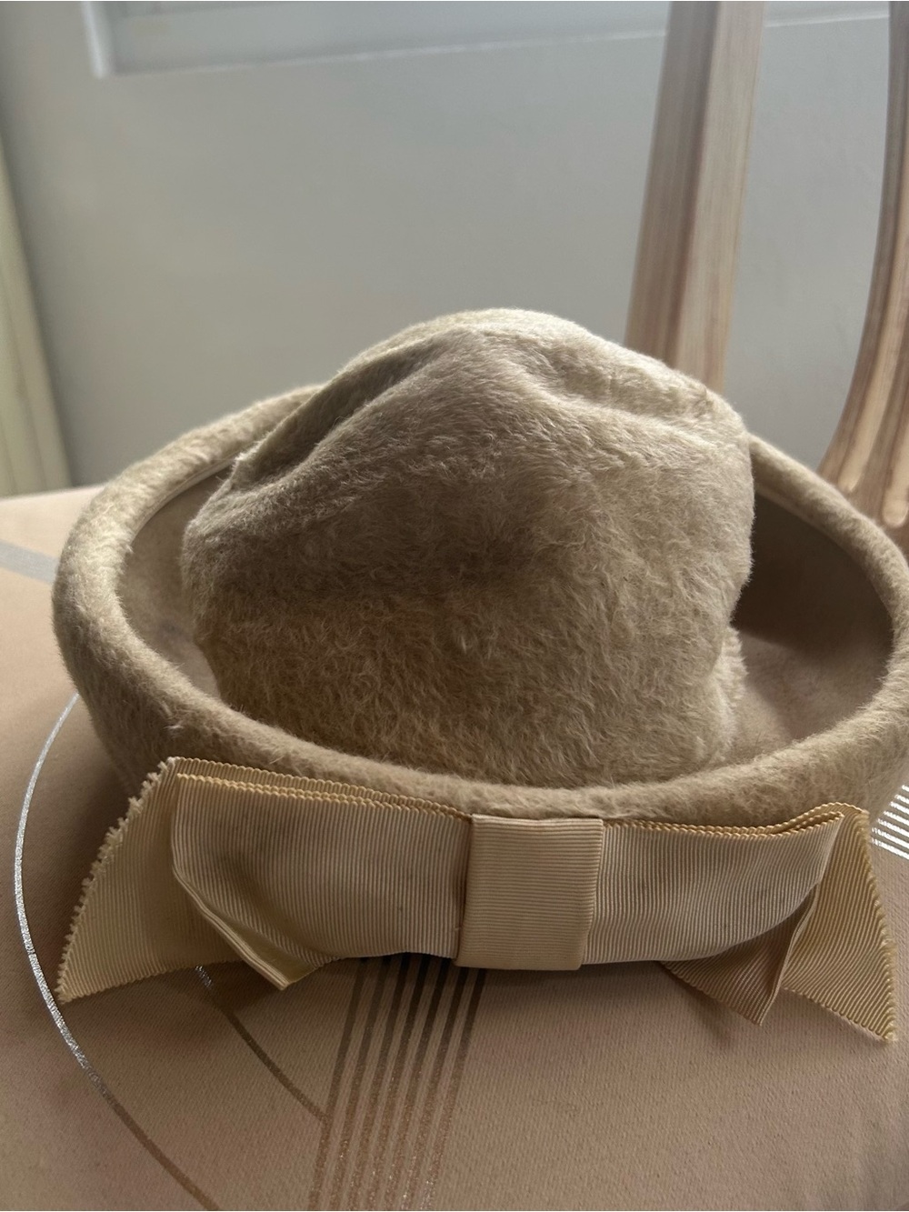 RARE! Vintage Wool Hat with Grosgrain Bow Accent by Betmar